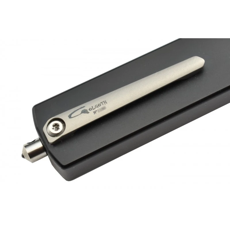 Couteau Automatique OTF Golgoth G12DT Double Tranchant D2/alu Noir – Image 5