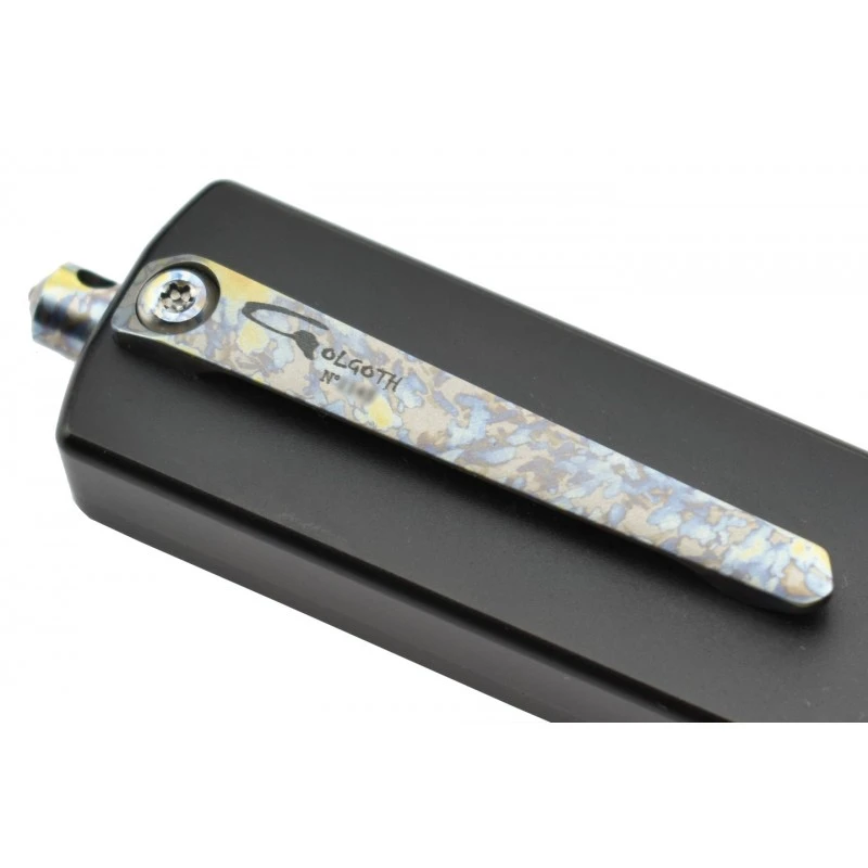 Couteau Automatique OTF Golgoth G12T+ Tanto Crazy D2/alu Noir – Image 5