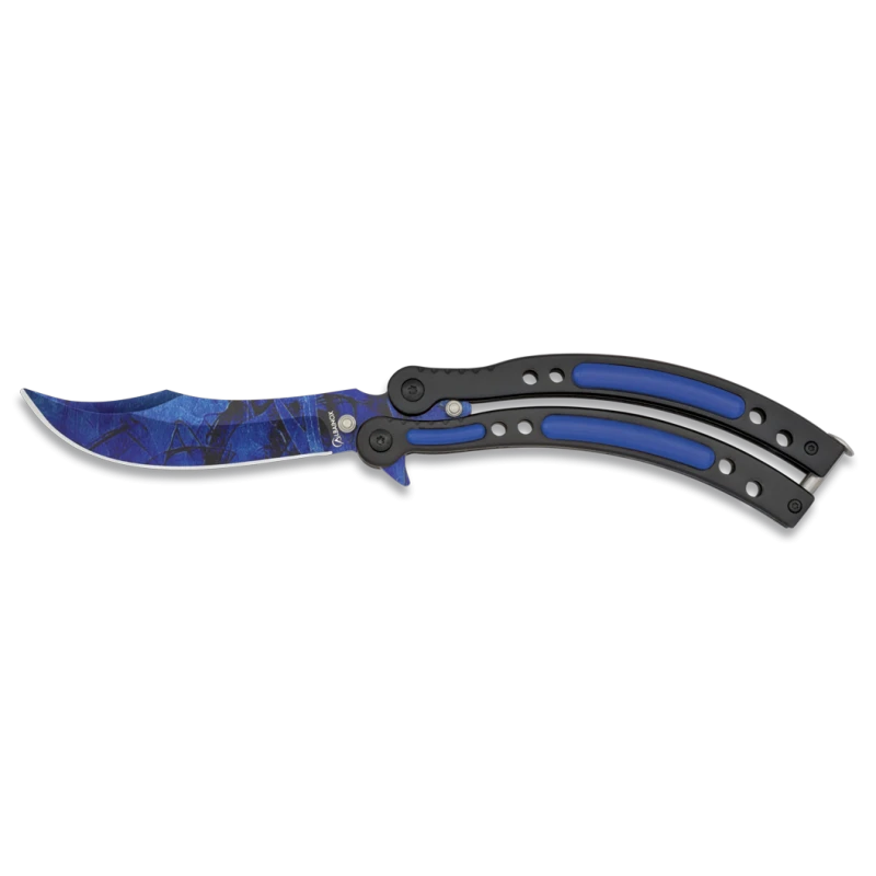 Couteau Papillon Albainox Colorful Bleu Et Noir