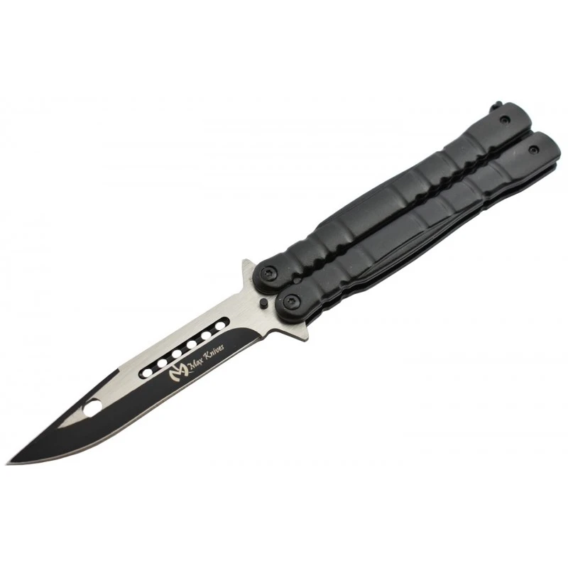 Couteau Papillon Max Knives P49 3Cr13 Aluminium Anodisé Noir