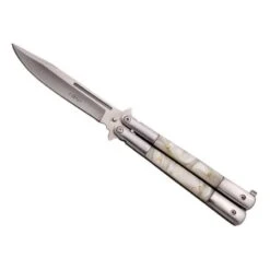 Couteau Papillon Third Inox/f.nacrine 13cm Inox Mat